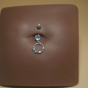 steel Circle Gems Navel Belly Button Ring Body Piercing steel Circle Gems Navel Belly Button Ring Body Piercing