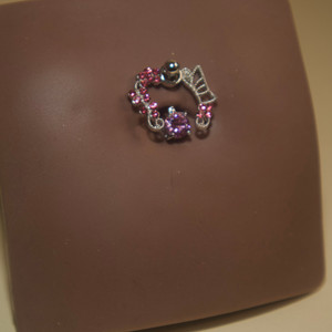 Steel Half Wing Half Gem Navel Steel Half Wing Half Gem Navel