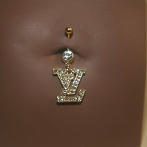 LV Navel Belly Button Ring Body Piercing Jewelry LV Navel Belly Button Ring Body Piercing Jewelry