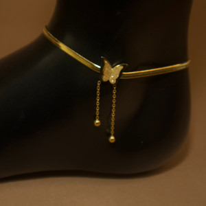 Adjustable Gold Color Butterfly Drop Anklet Jewelry Adjustable Gold Color Butterfly Drop Anklet Jewelry
