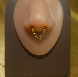 Gold Color Hypoallergenic Bee Septum Clicker Nose Piercing Jewelry Gold Color Hypoallergenic Bee Septum Clicker Nose Piercing Jewelry