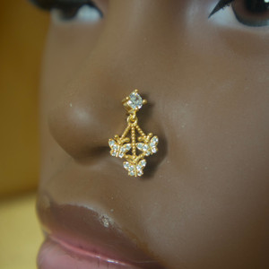 Tri-Fly Butterfly Nose Stud Ring Piercing Jewelry Tri-Fly Butterfly Nose Stud Ring Piercing Jewelry
