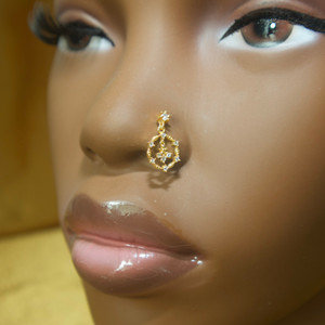 Dangle Six Circle Gems Nose Stud Piercing Dangle Six Circle Gems Nose Stud Piercing