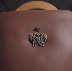 STEEL FOUR GEM CUTE BUTTERFLY NAVEL PIERCING STEEL FOUR GEM CUTE BUTTERFLY NAVEL PIERCING