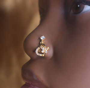 Heart Butterfly Nose Stud Ring Piercing Heart Butterfly Nose Stud Ring Piercing