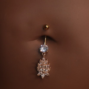 Steel Plus Size Big Flower Navel Steel Plus Size Big Flower Navel