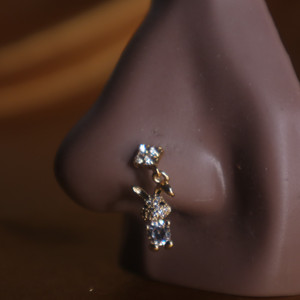 Cute Gem Cz Bunny Nose Hoop Cute Gem Cz Bunny Nose Hoop