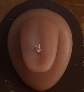 14G Steel Bling Bunny Gem Tongue ring barbell piercing 14G Steel Bling Bunny Gem Tongue ring barbell piercing