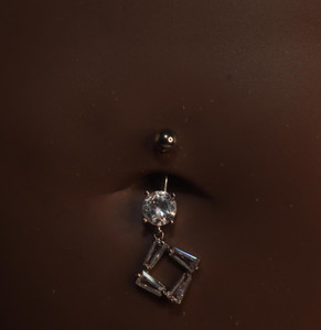 Steel Square Gem Belly Button Steel Square Gem Belly Button