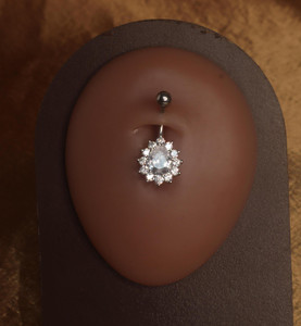 Big Silver Shiny Navel Belly Ring Piercing Big Silver Shiny Navel Belly Ring Piercing