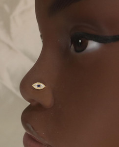 Oval Blue Evil Eye Nose Stud Piercing Jewelry Oval Blue Evil Eye Nose Stud Piercing Jewelry