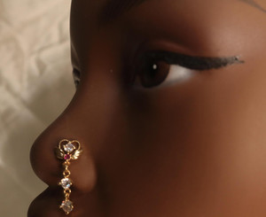 Cute Heart Wing Dangle Circle Nose Stud Cute Heart Wing Dangle Circle Nose Stud