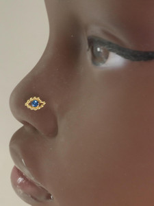 Beaded Evil Eye Nose Stud piercing S Screw Beaded Evil Eye Nose Stud piercing S Screw