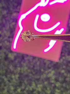 Six Triangle  Corkscrew Nose Stud Six Triangle  Corkscrew Nose Stud