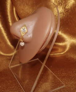 Triangle Dangling Heart Nose Cuff Faux Triangle Dangling Heart Nose Cuff Faux