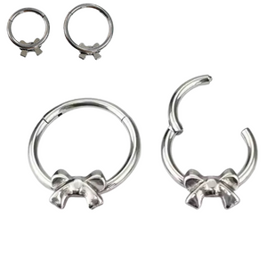 Bow Design Titanium Septum Ring 16G
