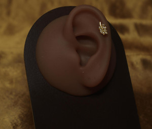 Elegant Leaf Clear Cartilage Piercing Elegant Leaf Clear Cartilage Piercing