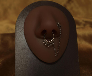 Septum Dangle Chains Heart Nose Ring Chain Septum Dangle Chains Heart Nose Ring Chain