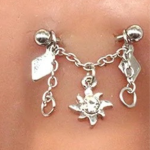 Silver Sunflare Chain Bridge Piercing Jewelry