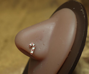 Candy Cane Nose Stud Candy Cane Nose Stud