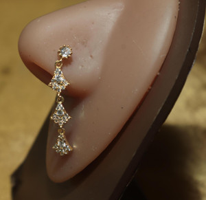 Trio Triangle Dangles Nose Stud Trio Triangle Dangles Nose Stud