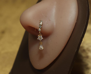 Star Drop Dangle Nose Hoop Star Drop Dangle Nose Hoop