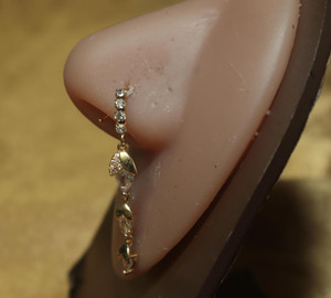 Three-Dangle Nose Hoop Three-Dangle Nose Hoop