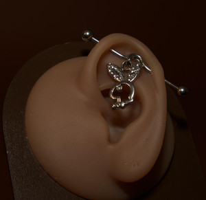Bling Bunny Shape Industrial Barbell Earring Body Piercing Jewelry Bling Bunny Shape Industrial Barbell Earring Body Piercing Jewelry