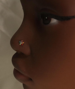 Rainbow Flower Gem Nose Stud Piercing Rainbow Flower Gem Nose Stud Piercing