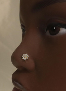 Spiral Flower Nose Stud Gem Piercing Spiral Flower Nose Stud Gem Piercing