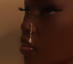 Boss up Dangle CZ Gems Nose Stud Piercing Jewelry Boss up Dangle CZ Gems Nose Stud Piercing Jewelry