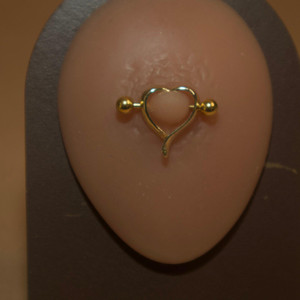 Steel Loop Heart Barbell Nipple Ring Piercing Jewelry Steel Loop Heart Barbell Nipple Ring Piercing Jewelry