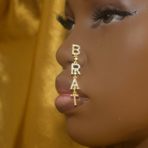 Brattitude Letter Nose Stud Ring Piercing Jewelry Brattitude Letter Nose Stud Ring Piercing Jewelry