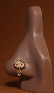 Dangle Kitty Pink Heart Nose Stud Piercing Jewelry Dangle Kitty Pink Heart Nose Stud Piercing Jewelry