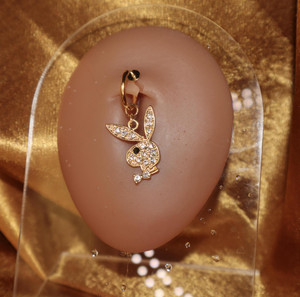 Gold Gems Bunny Fake Non-Piercing Belly Button Jewelry Gold Gems Bunny Fake Non-Piercing Belly Button Jewelry