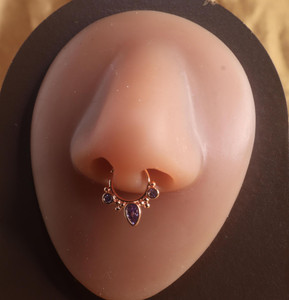 Purple Gem Septum Clicker Nose Hoop Piercing Jewelry Purple Gem Septum Clicker Nose Hoop Piercing Jewelry
