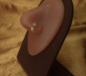 Double Star Gemstone Nose Hoop Ring Double Star Gemstone Nose Hoop Ring