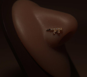 Ak CZ Gun Nose Stud Piercing Jewelry Ak CZ Gun Nose Stud Piercing Jewelry