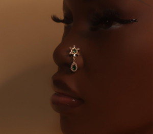 Hustle Dangle CZ Gem Nose Stud Piercing Hustle Dangle CZ Gem Nose Stud Piercing