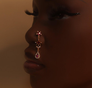 Maluhia Dangle Gems Nose Stud Piercing Jewelry Maluhia Dangle Gems Nose Stud Piercing Jewelry