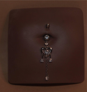 Dangle Heart Rhinestone Navel Belly Button Ring Dangle Heart Rhinestone Navel Belly Button Ring