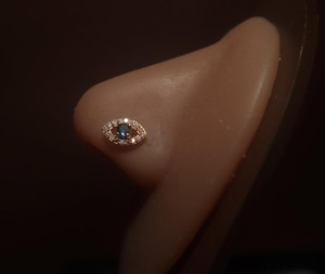 Evil Eye Nose Stud Gem Ring Jewelry For Protection Evil Eye Nose Stud Gem Ring Jewelry For Protection