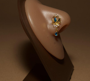 Dangling Gem Moon Heart Wings Nose Stud Piercing Jewelry Dangling Gem Moon Heart Wings Nose Stud Piercing Jewelry