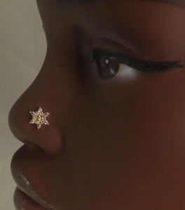 Pink Purple Cubic Zirconia Flower Nose Stud Ring Piercing Pink Purple Cubic Zirconia Flower Nose Stud Ring Piercing