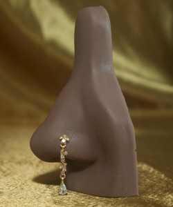 Dangling Gem Cz Nose Stud Piercing Jewelry Dangling Gem Cz Nose Stud Piercing Jewelry