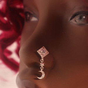Dangle Square Star Moon Nose Stud Piercing Dangle Square Star Moon Nose Stud Piercing