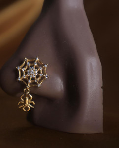Charlotte Web Spider Nose Stud Ring Piercing Charlotte Web Spider Nose Stud Ring Piercing