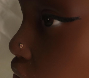 Tiny Oval Pink Nose Stud Piercing Jewelry Tiny Oval Pink Nose Stud Piercing Jewelry