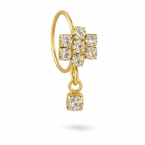 20G Crystal Cluster Drop Nose Hoop