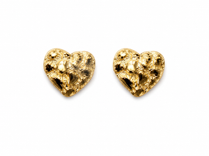 Heart Nugget 18K Gold Earrings